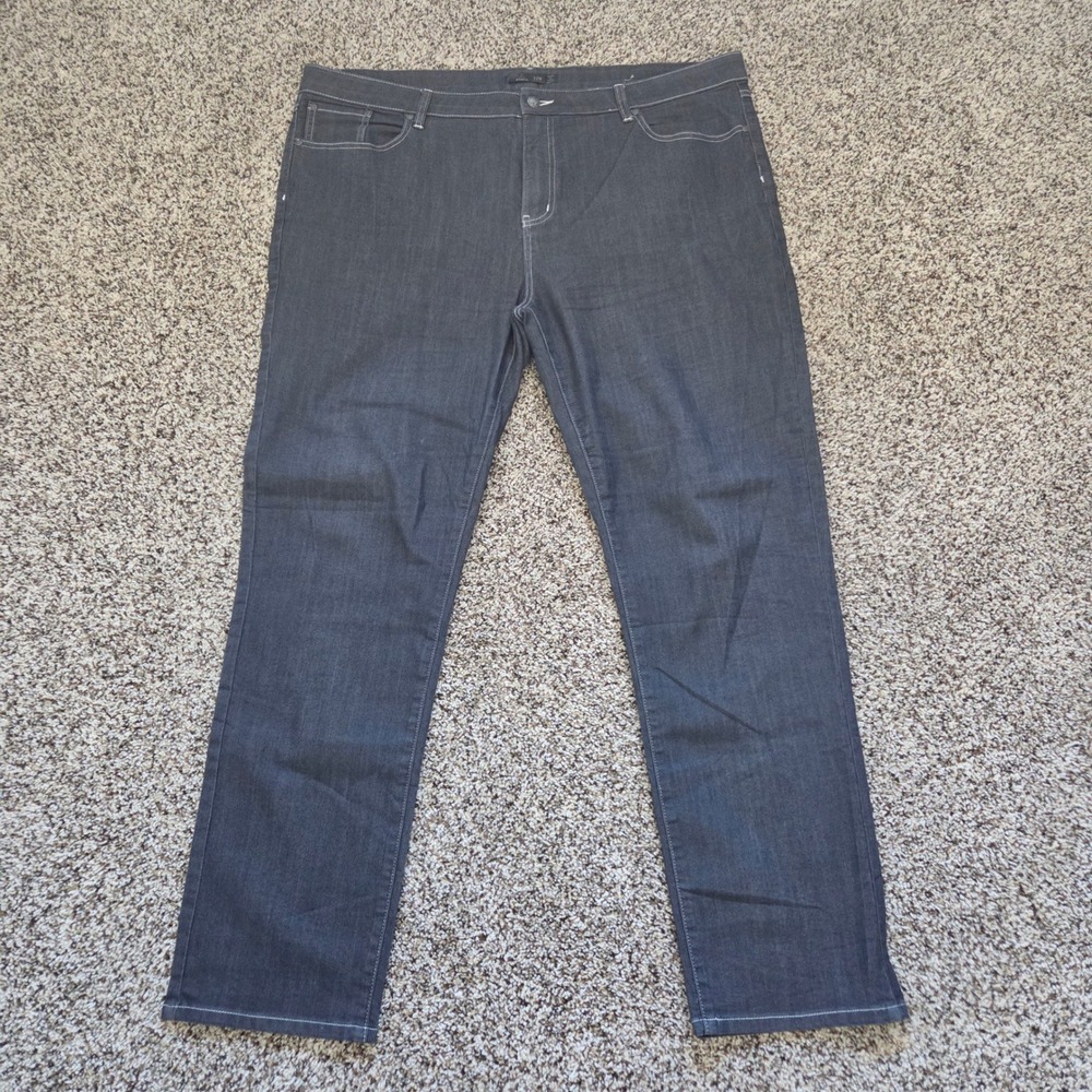Prana Kayla Jeans Women 22W Gray Straight Leg Organic Cotton Stretch 1971241